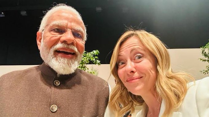 PM Modi, Giorgia Meloni, PM Modi Met Meloni, Melodi, G7 Summit, India Italy relations, viral memes, matching outfits,