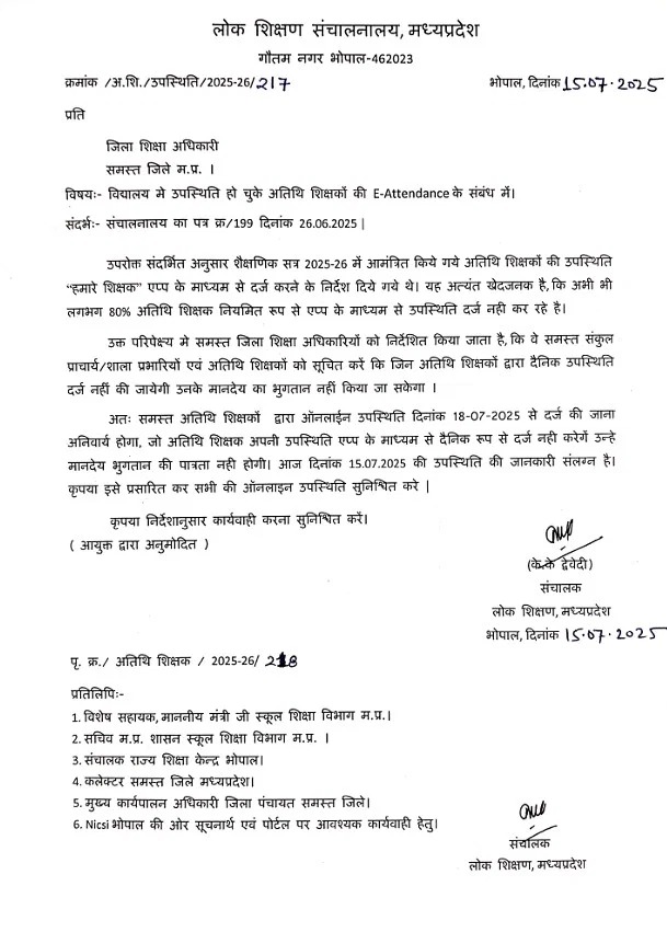 MP Guest Teachers, E-Attendance, Our Teachers App, Guest Teachers, Salary Stopping Warning, Madhya Pradesh Education Department, E-Attendance Mandatory, Guest Teachers Salary,