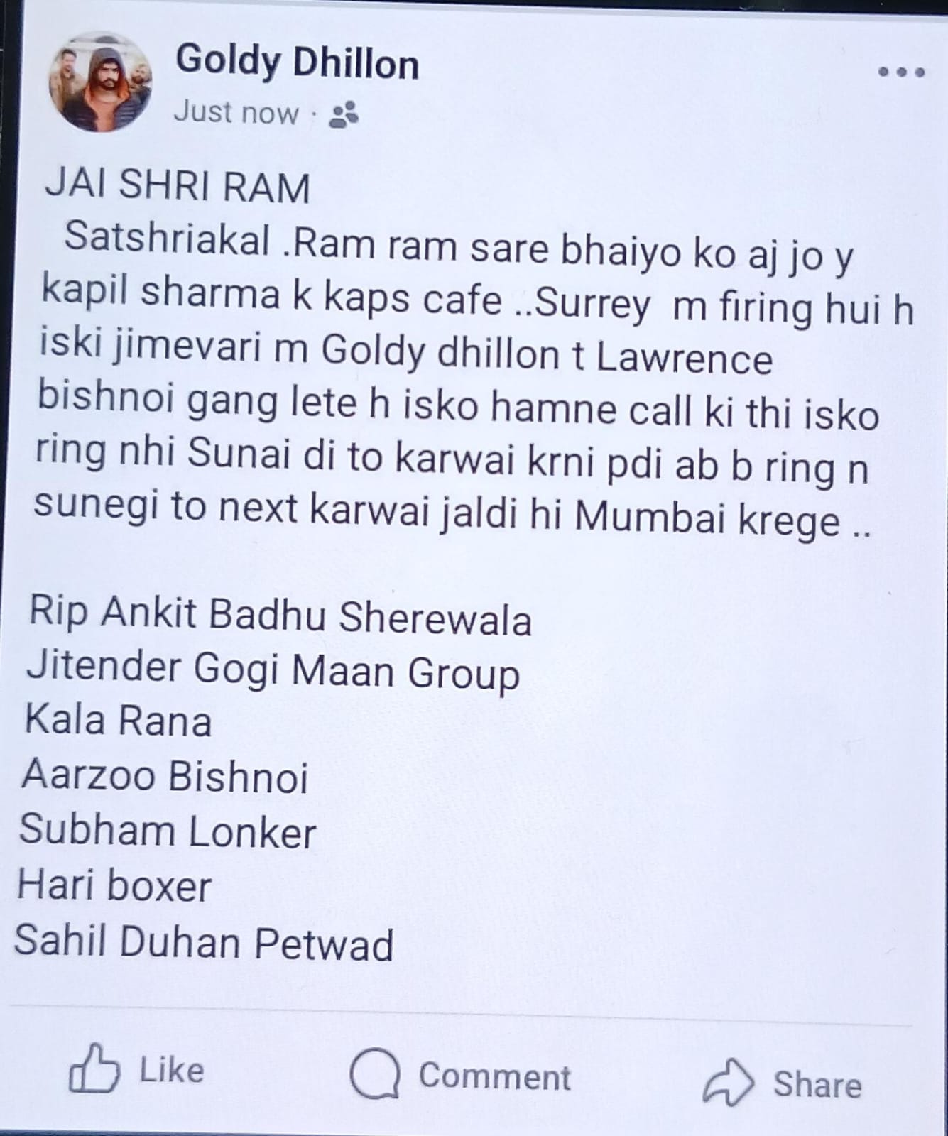 Kapil Sharma Canada Cafe, Kapil Sharma, Lawrence Bishnoi Gang, Salman Khan, Caps Cafe Firing, Bollywood Threat, Harry Boxer